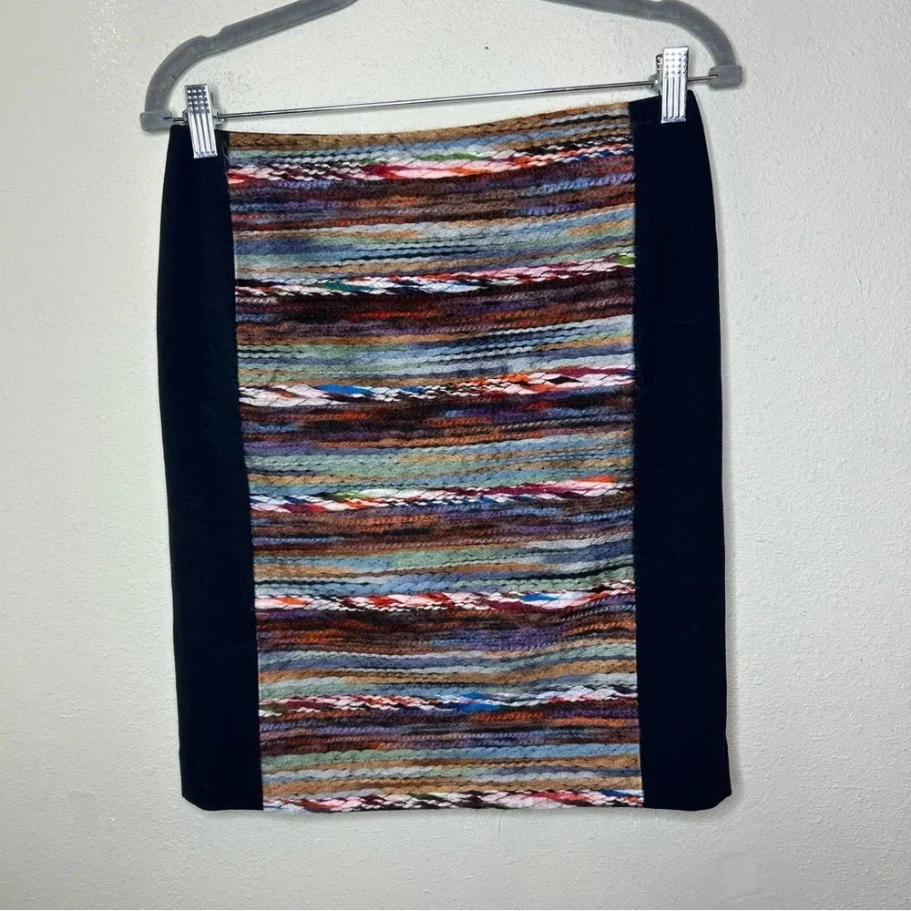 W by Worth Navy Skirt with Fiber Details Size 2